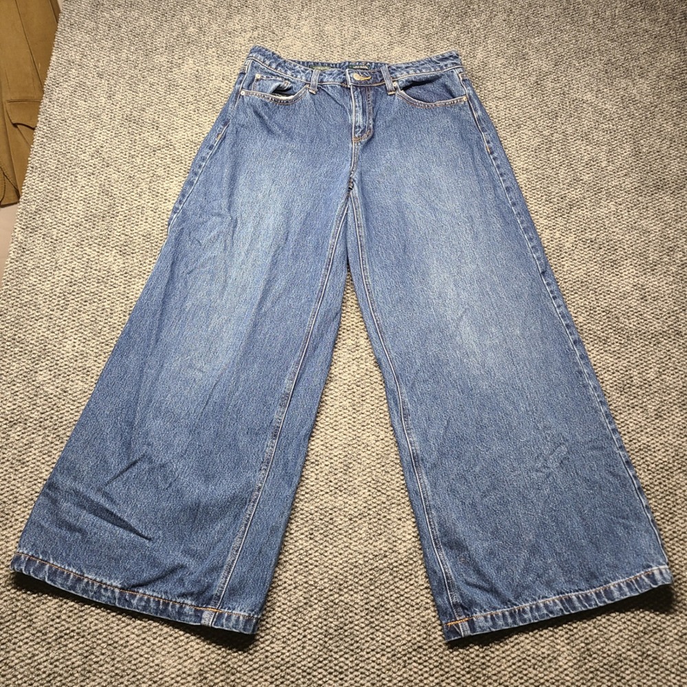 Wild Fable Mid Rise Ultra Wide Leg Jeans Blue Denim Mens 33x26.5 Size 10